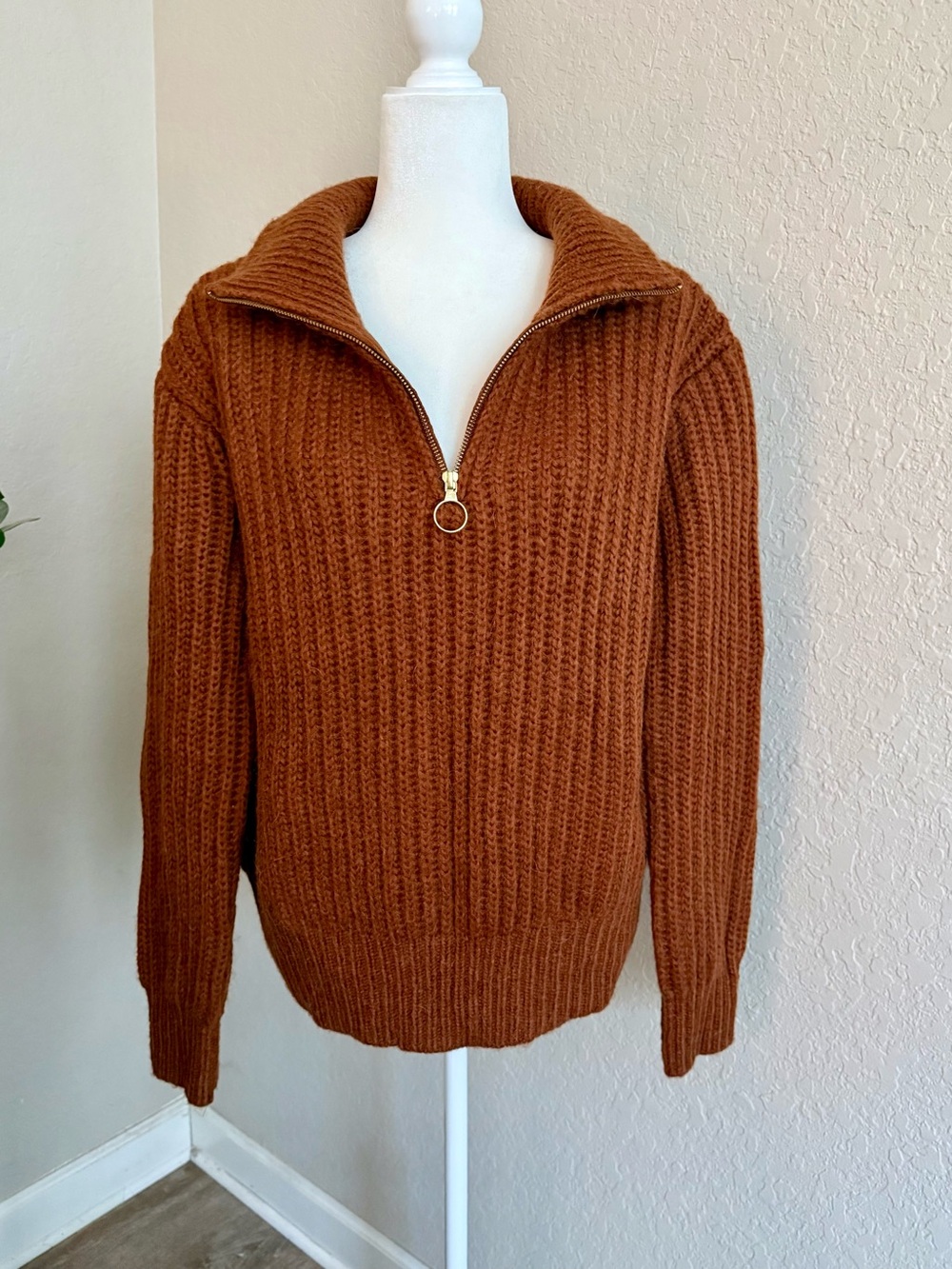 Scotch & Soda Maison Scotch Half Zip Alpaca Wool Sweater Size XL NWT - Picture 2 of 15
